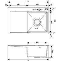 Кухонная мойка РМС MRK-7851BL-R (с дозатором)