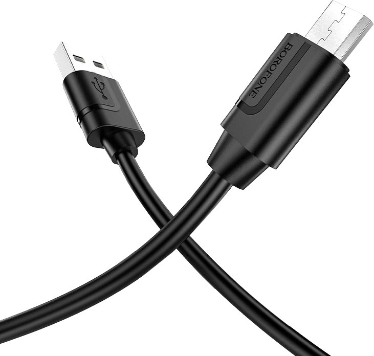 

Кабель Borofone BX55 USB Type-A - microUSB (1 м, черный)