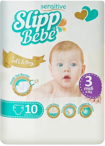 Подгузники Slipp Bebe №3 4-9 кг (10 шт)
