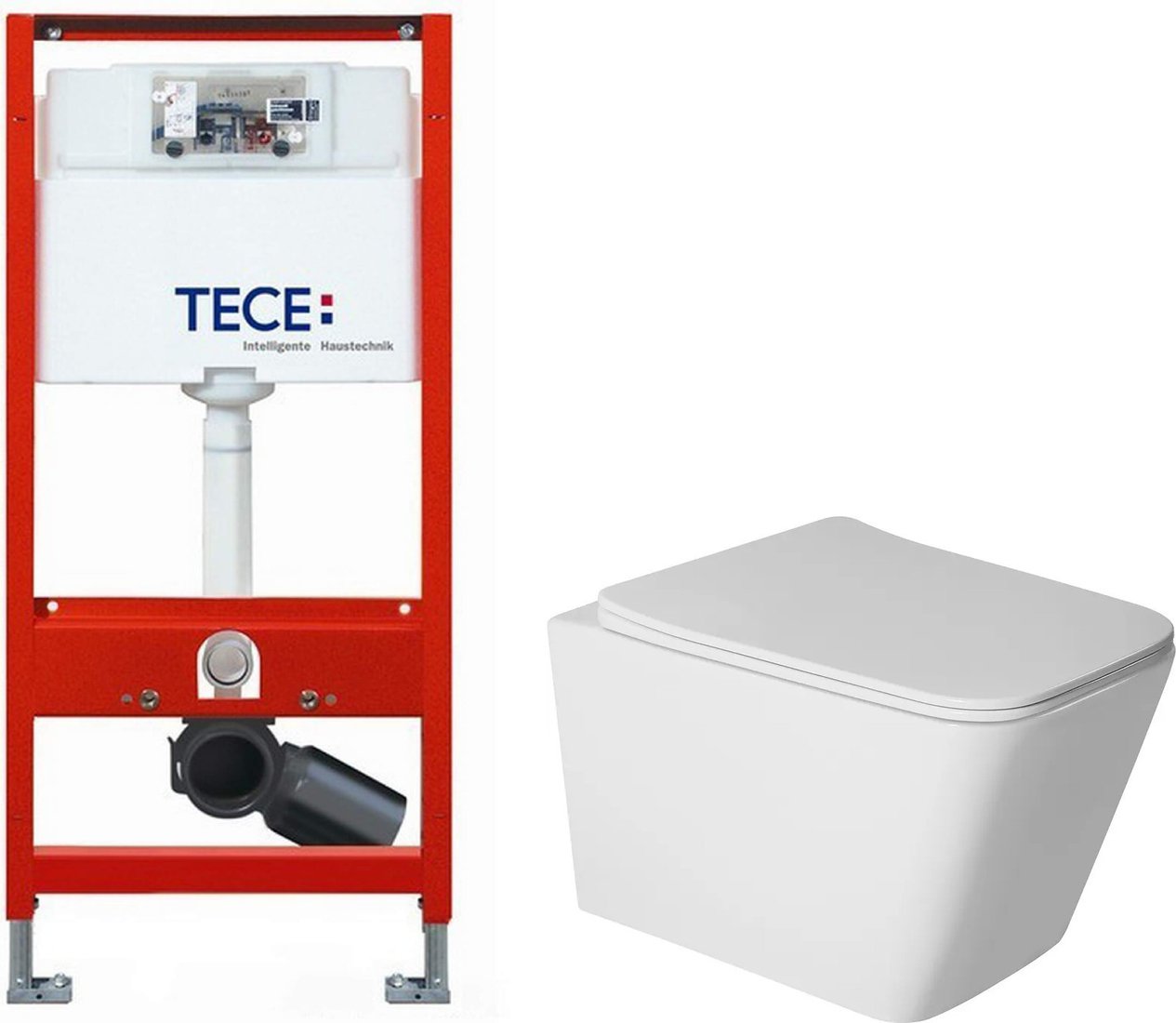 Унитаз подвесной Saniteco Rimless R-202W + TECE Profil 9300302