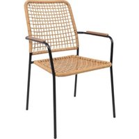 Садовый стул AksHome Bergamo (PE, иск.роттанг, черный+коричневый)