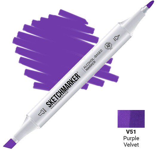 

Маркер художественный Sketchmarker Двусторонний V51 SM-V51 (фиолетовый бархат)
