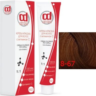 

Крем-краска для волос Constant Delight Crema Colorante с витамином С 8/67 светло-русый шоколадно-медный