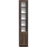 Шкаф-витрина Олмеко В-21 М со стеклом (дуб кальяри/белый/Masa Decor дуб катания/Masa Decor дуб катания)