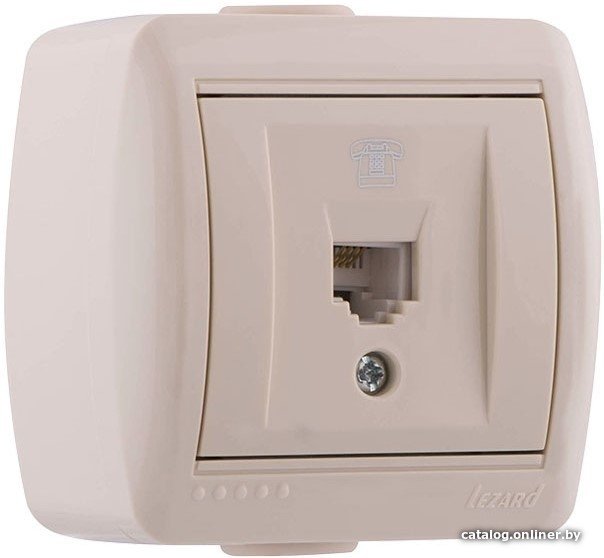 Розетка телефонная Lezard Nata 710-0300-137 (кремовый)