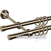 Карниз для штор АС ФОРОС Grace D16Г/16Г + заглушка Плоская (1.4м, антик)