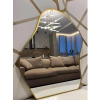 Зеркало EMZE 76x92 LED.CLOUD.UV.76.92.AUR.4K (золотистый с УФ-окантовкой и подсветкой)