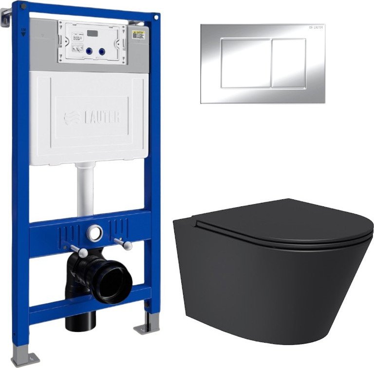 

Унитаз подвесной Lauter Longer 2110822B + 21901001 (кнопка 219703J, сатин)