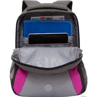 Школьный рюкзак Grizzly RD-242-4/2 (темно-серый/фуксия)