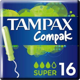 Тампоны с аппликатором Tampax Compak Super с аппликатором (16 шт)