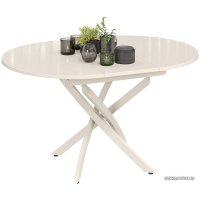 Кухонный стол Трия Diamond тип 3 (бежевый муар/бежевый глянец)