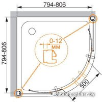 Душевой уголок Cezares Pratico-R-2-90-C-Cr