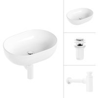 Умывальник Lauter 21836A + клапан 21190W + сифон 21635W (белый матовый)