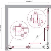 Душевой уголок BelBagno LUCE-A-2-90-C-ORO