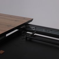Кухонный стол Lepremo AV 1208 HPL+МДФ раздвижной 1200-1600x800 (дуб вотан/черный)