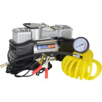 Автомобильный компрессор Nova Bright АК-75 (двухпоршневой, металлический корпус, кейс, LED-фонарь)