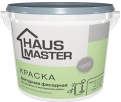 Краска Haus Master Фактурная для наружных и внутренних работ 13.2 л (белый)
