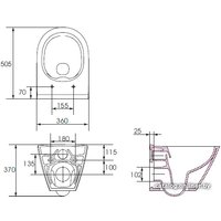 Унитаз подвесной Cersanit City Oval K35-025 (без сиденья)