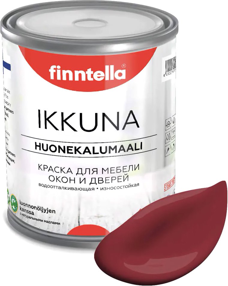 

Краска Finntella Ikkuna Viininpu F-34-1-1-FL130 0.9 л (финский бордовый)