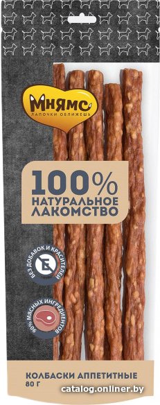Лакомство для собак Мнямс Колбаски аппетитные 80 г