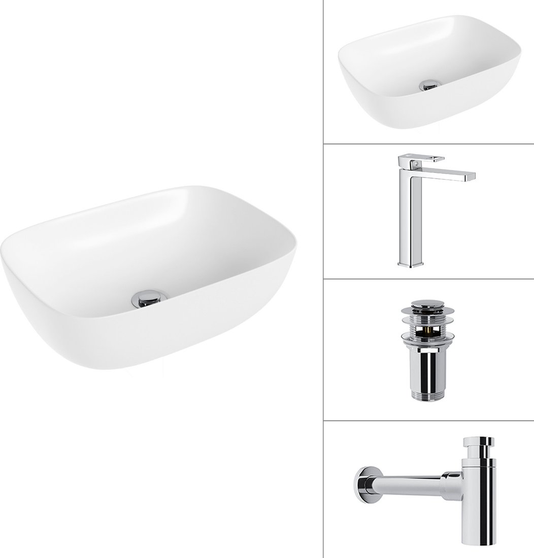 Умывальник Lauter 21493A + Cascade 21СК0655C + сифон 21635CH + дон.клапан 21190CH (хром)