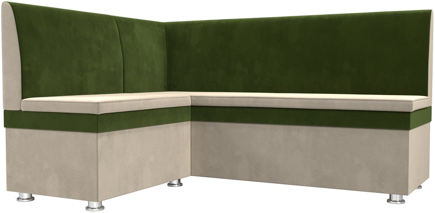 

Угловой диван Лига диванов Уют левый 109615L (микровельвет, бежевый/зеленый)