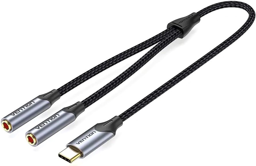 

Кабель Vention BGNHY USB Type-C - 2x 3.5 Jack (0.3 м, черный)