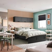 Кровать Ikea Бримнэс 200x140 (черный, лонсет) 593.909.88