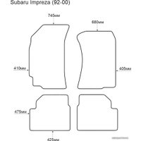 Комплект ковриков для авто Alicosta Subaru Impreza 92-00 (салон, ЭВА ромб, черный)