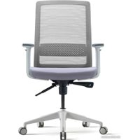 Офисное кресло Bestuhl S30 White Pl без подголовника и рег. подлокотником (черная сетка/серая ткань) в Витебске