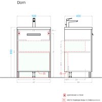  Alavann Тумба Dorn 50 c умывальником Como 50 1722 (белый)