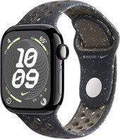 Watch Nike Series 10 42 мм (алюминиевый корпус, черный/полуночный, спортивный силиконовый ремешок S/M)