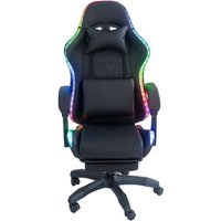 Игровое (геймерское) кресло AR GAMING AR 011 (с LED подсветкой, черный/красная строчка)