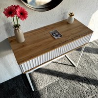 Консольный стол Shtabe Royal 5011 эко (белый/дуб кантри золотой/белый)