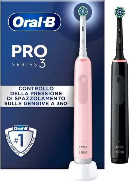 Комплект электрических зубных щеток Oral-B Pro 3 3900N (черный/розовый)