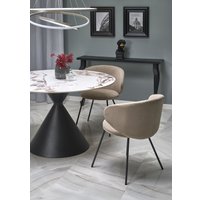 Кухонный стол Halmar Garet 120/76 (белый мрамор/черный)