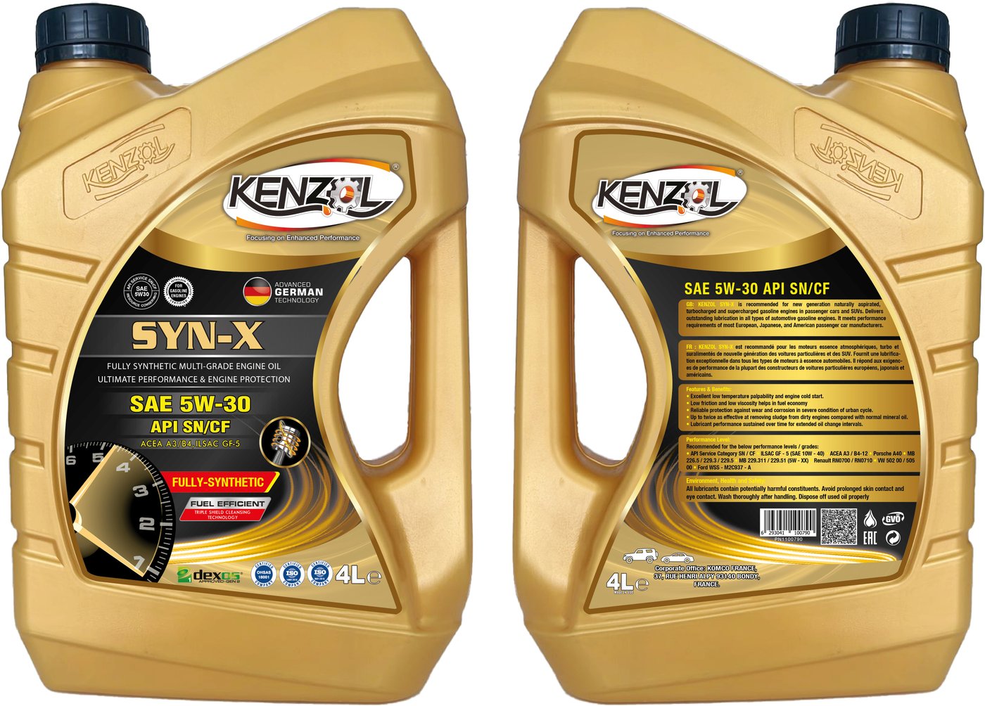 

Моторное масло Kenzol Syn-X SAE 5W-30 API SN 4л