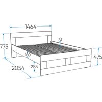 Кровать Mio Tesoro Нави 140x200 2.15.04.050.4 (серый)