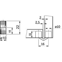 Мебельная петля GTV цилиндрическая - 10мм