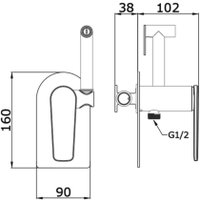 Смеситель с лейкой для биде Ganzer GZ02157-S