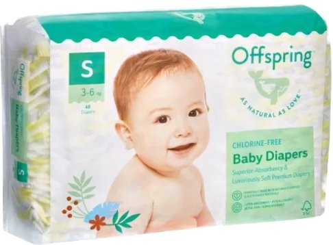 

Подгузники Offspring S 3-6 кг Лимоны (48 шт)