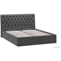 Кровать Трия Скарлет универсальная тип 1 с ПМ и зашлушиной 160x200 (велюр графит)