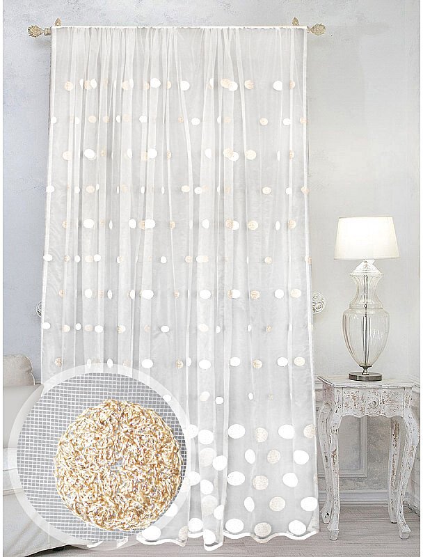 

Тюль Amore Mio RR 240580-86 3x2.7 м (белый/золотой)