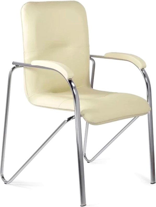 Офисный стул SitUp Samba Chrome экокожа (кремовый)