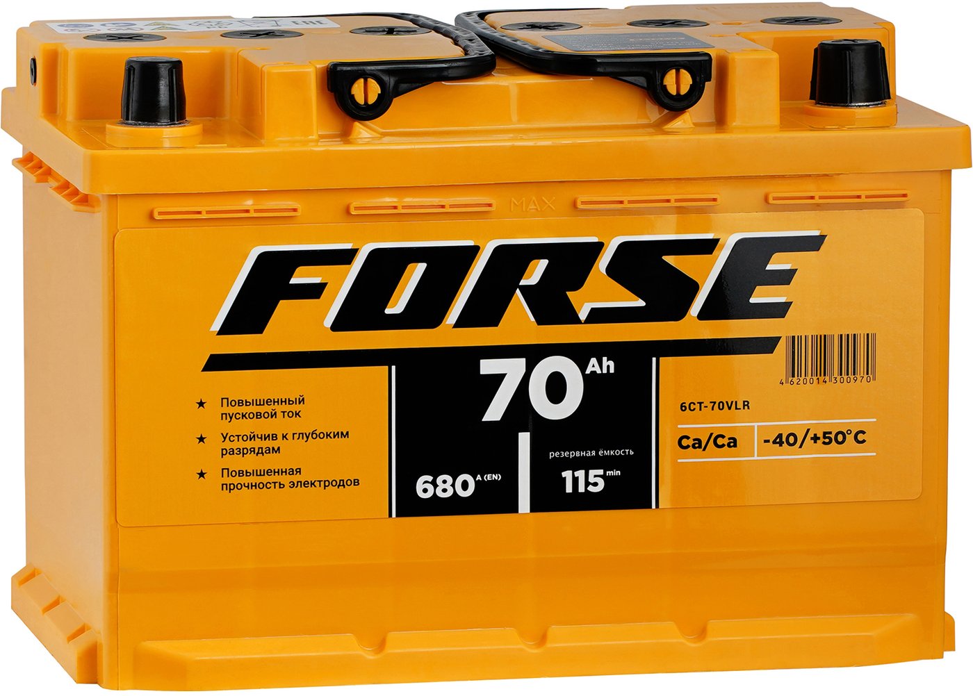 

Автомобильный аккумулятор FORSE 6СТ-70VLR (70 А·ч)