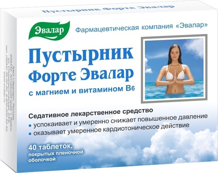 

БАД Эвалар Пустырник форте, 0,550 г, 40 табл.