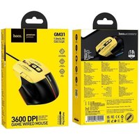 Игровая мышь Hoco GM31 (черный/желтый)