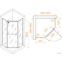 Душевой уголок RGW PA-081B 35088199-14 90x90 (черный/прозрачное стекло)