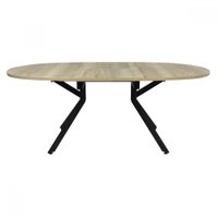 Кухонный стол Виста Оттава 100x150/195 (дуб натуральный/муар черный)