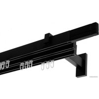 Карниз для штор Lm Decor Флэт Лайн Кросс тройной (черный матовый, 3.2м)